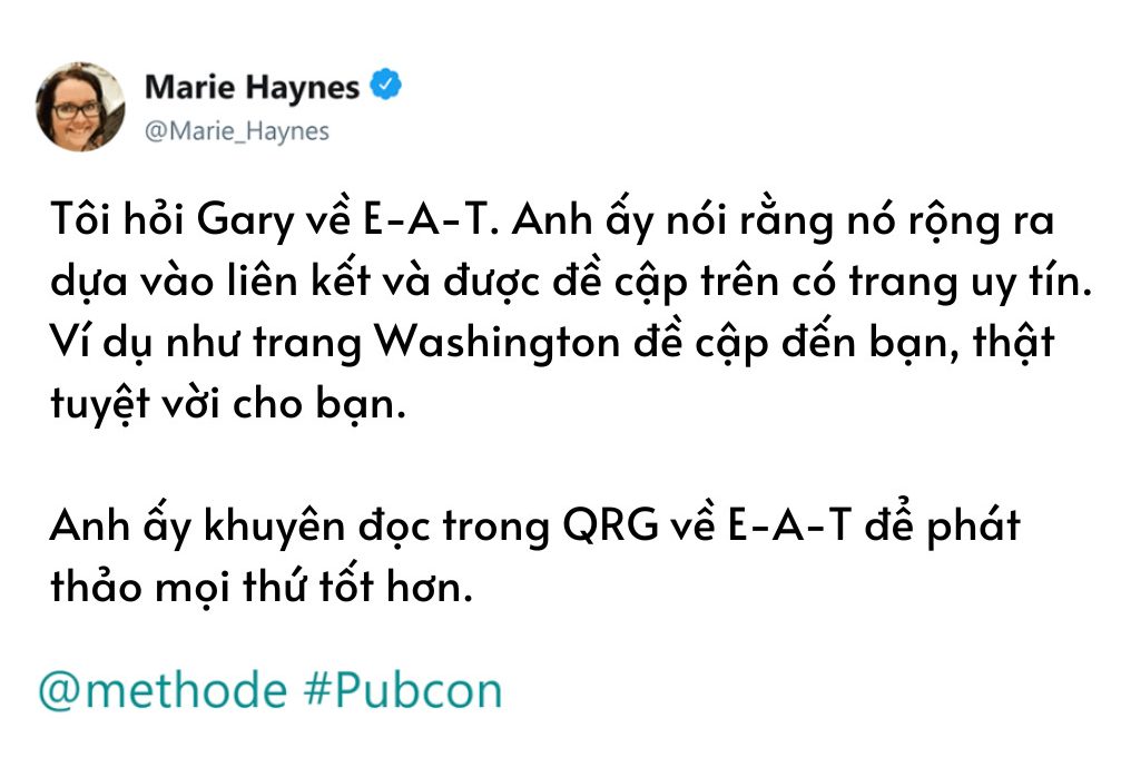 Hướng dẫn 17 kỹ thuật tối ưu Off-page SEO hiệu quả 2025 43 Marie Haynes nói về E-A-T