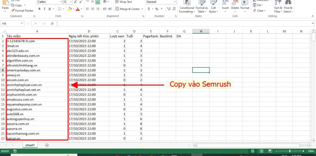 PBN là gì? 3 bước xây dựng Private Blog Networks từ A - Z 28 Copy domain vào Semrush