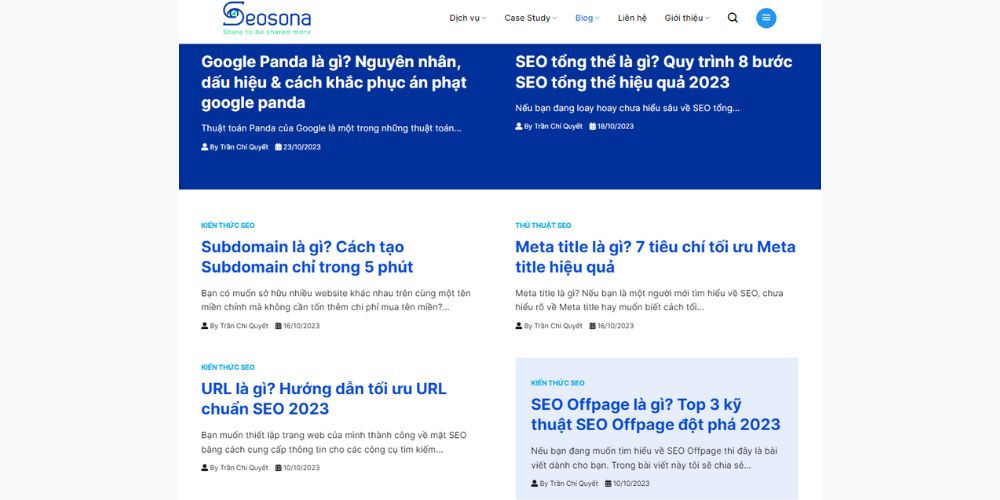 SEO content là gì? 8 bước xây dựng kế hoạch content SEO hiệu quả 26 Tổng hợp trang Blog của Seosona