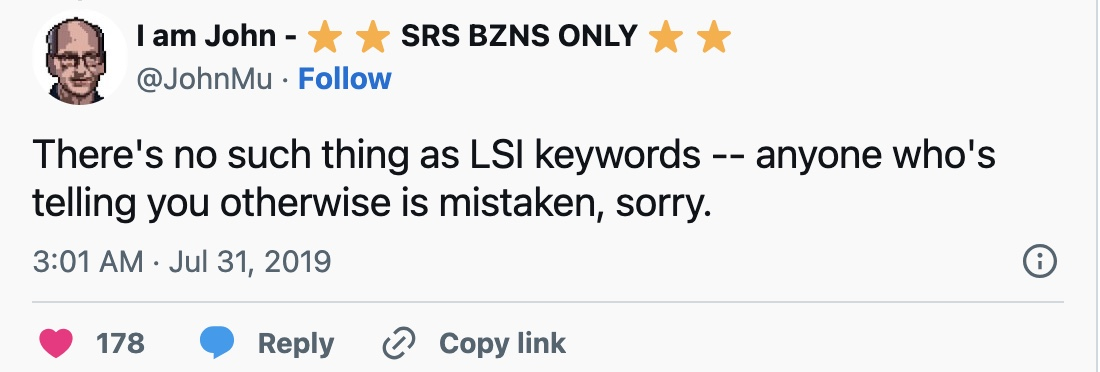 LSI Keywords: Hiểu đúng về từ khóa ngữ nghĩa để tối ưu SEO 17 Tweet của John Muller