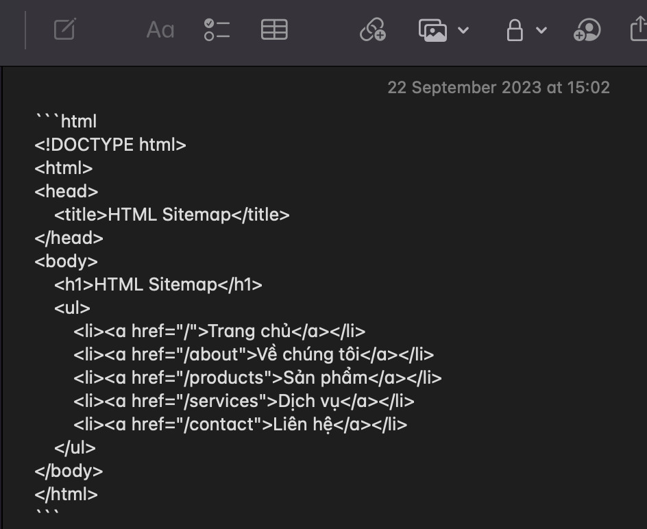 Sitemap là gì? Cách tạo và khai báo Google dễ dàng nhất 27 tạo mã html sitemap thủ công