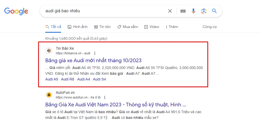 vi du ve google xem hang theo y dinh tim kiem