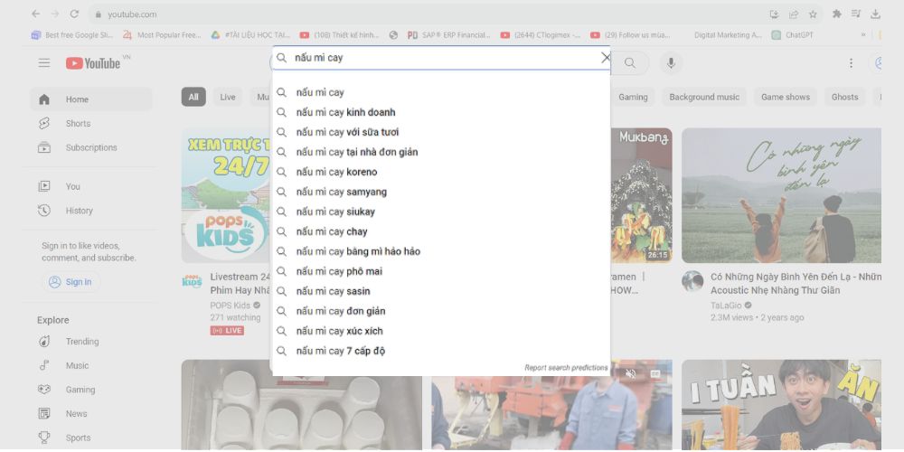 SEO YouTube là gì? 7 Bước SEO YouTube đạt top 2025 24 Đề xuất từ Search Suggest của Youtube