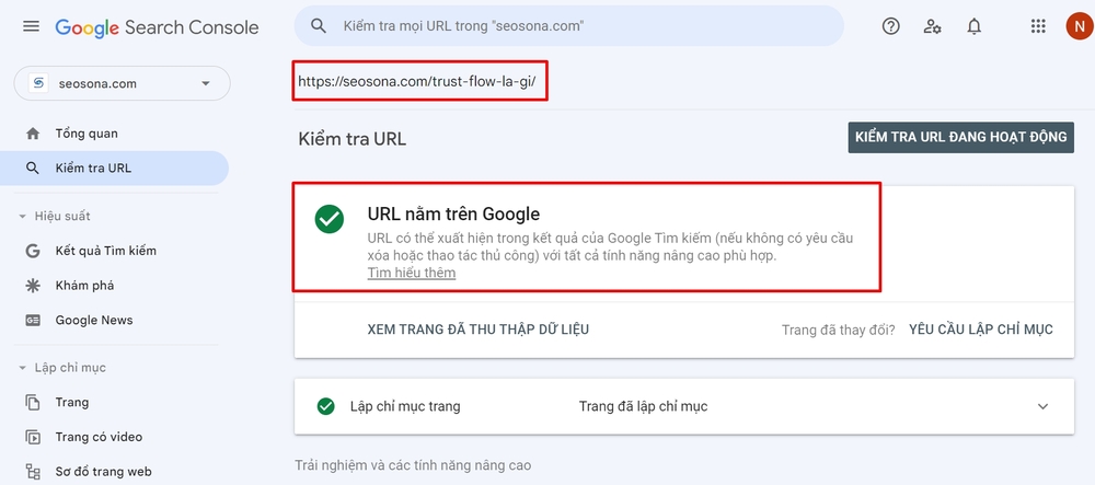 Cách submit URL lên Google chỉ trong 5 phút 18 Kết quả kiểm tra bằng Google Search Console