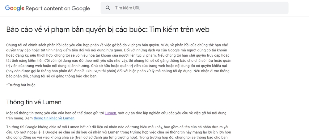 DMCA là gì? Cách đăng ký DMCA bảo vệ website cực đơn giản 24 Báo cáo nội dung vi phạm bản quyền với Google