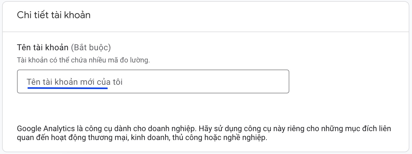 Google Analytics là gì? Hướng dẫn sử dụng Google Analytics đơn giản 40 điền tên tài khoản Google Analytics