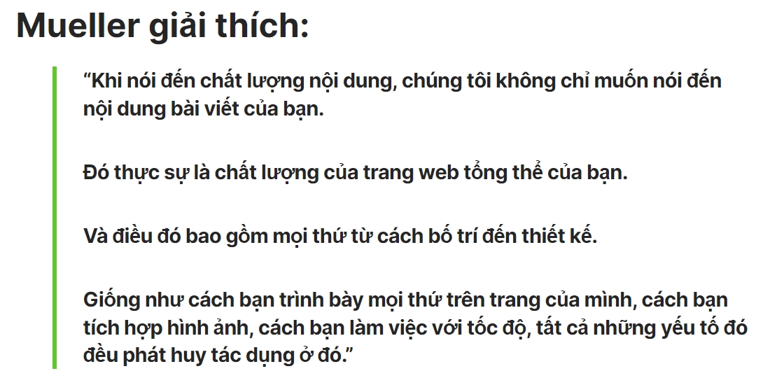 Google index là gì? 8 cách giúp Google index website siêu nhanh 14 Phát biểu của Jonh Muller về nội dung chất lượng cao