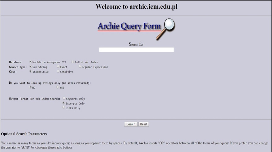Search Engine là gì? Top 9 Search Engine nổi tiếng nhất thế giới 20 giao diện search engine archie query