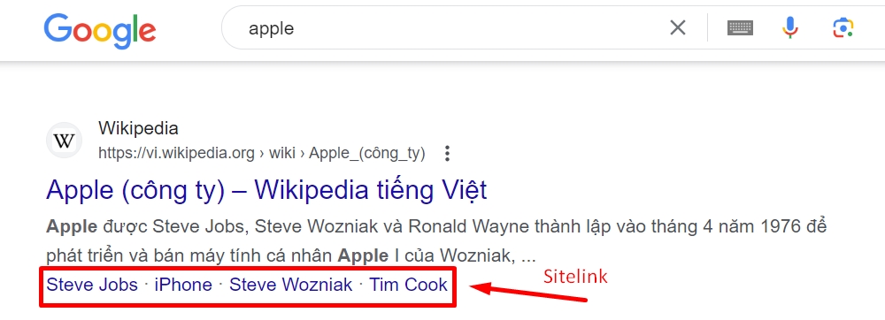 Semantic search là gì? Cách tối ưu semantic search chuẩn SEO 18 Sitelink