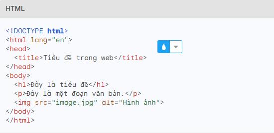 HTML 1 ví dụ về HTML đơn giản
