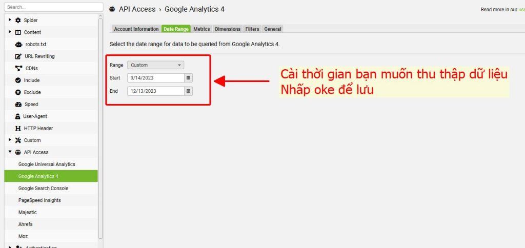 Audit content là gì? Hướng dẫn 4 bước Audit content giúp rank top hàng loạt 31 Kết nối API với GA4 (Google Analytics 4