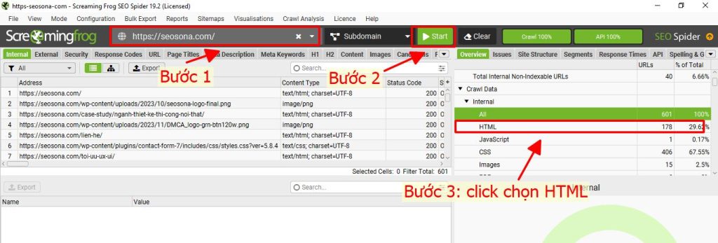 Audit content là gì? Hướng dẫn 4 bước Audit content giúp rank top hàng loạt 34 nhập Domain và nhấn vào start để bắt đầu thu thập dữ liệu
