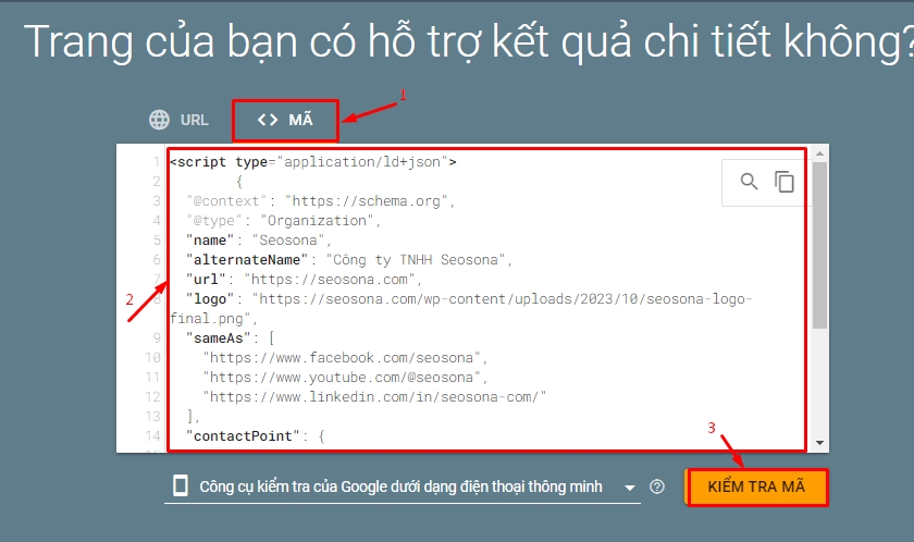 Schema Markup là gì? Chiến lược SEO hiệu quả giúp tăng thứ hạng website 55 Kiem tra schema GG
