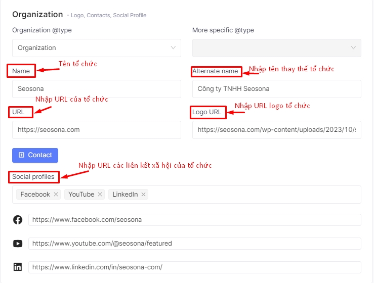 Schema Markup là gì? Chiến lược SEO hiệu quả giúp tăng thứ hạng website 50 Thong tin organization 2