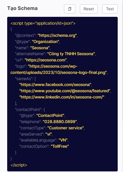 Schema Markup là gì? Chiến lược SEO hiệu quả giúp tăng thứ hạng website 54 Thong tin organization 7
